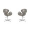 Manhattan Comfort Raspberry Faux Leather Adjustable Swivel Chair in Pebble and Polished Chrome, PK2 2-AC038-PE - alternate 1